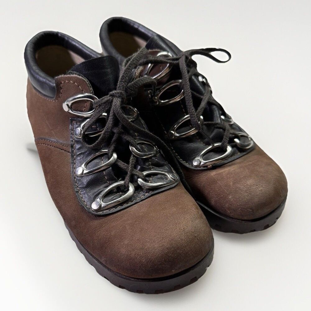 Vintage The Shoe Place Brown Suede & Leather Hiking Shoes Women’s Size 8